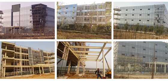 河南全隱框玻璃幕墻建筑項目施工進(jìn)行時