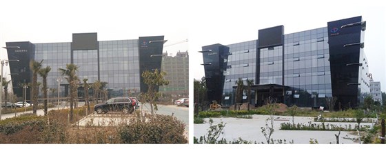 河南全隱框玻璃幕墻建筑項目驗(yàn)收后實(shí)景效果圖
